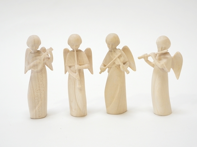 木の天使４体セット